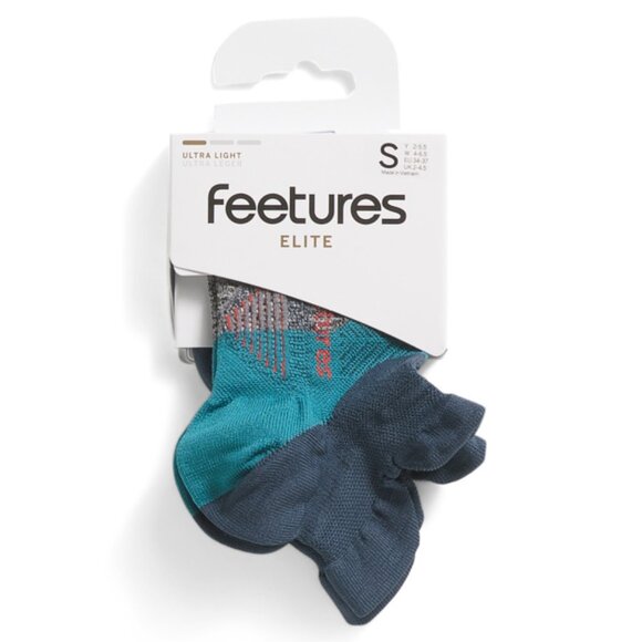 FEETURES Teal Elite Ultra Light No Show Tab Socks - Picture 1 of 1